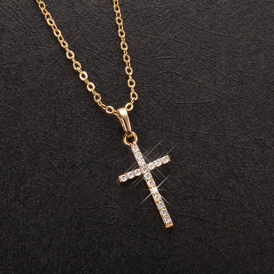 Vintage Cross Shaped Pendant Necklace